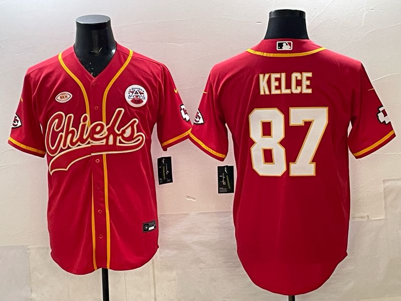 Men 2025 Nike Kansas City Chiefs #87 Kelce Red 3th generation Joint Name Limited NFL Jersey 001-0